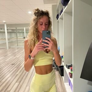 ALO Yoga Yellow High-Waisted Bike Shorts